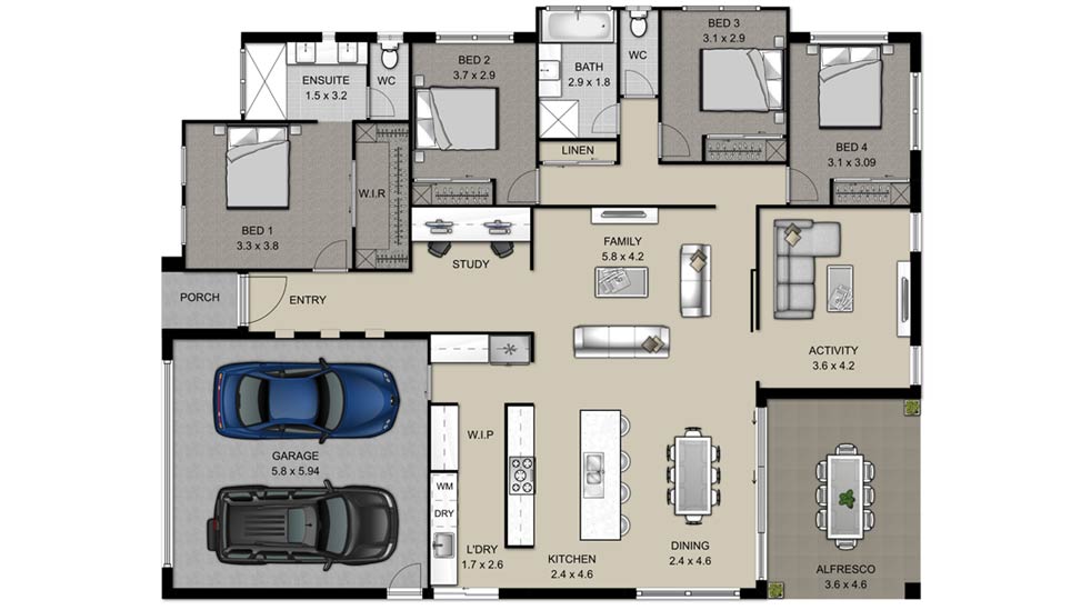 Austen 4 Floor Plan Design